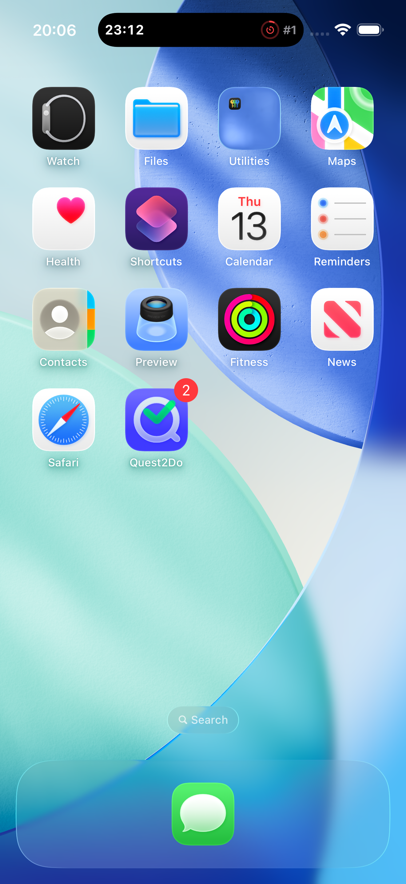 Quest2Do Pomodoro Dynamic Island - iPhone Dynamic Island real-time pomodoro countdown